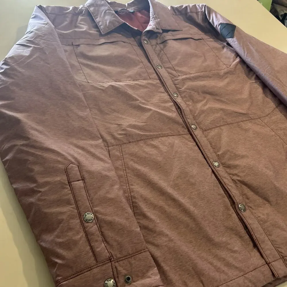 The North Face Jacket Lefferts Mens Large Snap Button Mauve Shacket Hiking